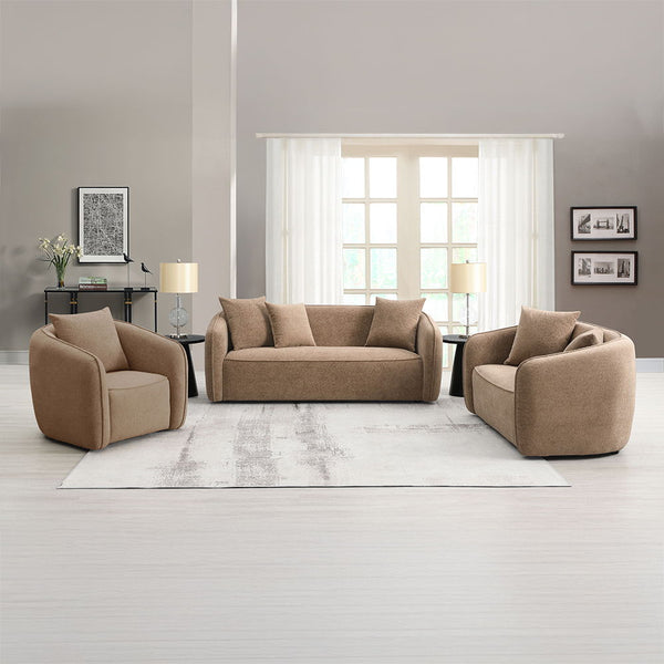 Keith - Chair With Pillow - Brown Chenille