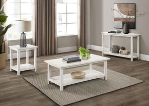 Payne - Wood Coffee Table With Shelf - White