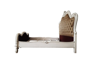 Versailles II - Eastern King Bed - Vintage Gray PU & Bone White Finsih
