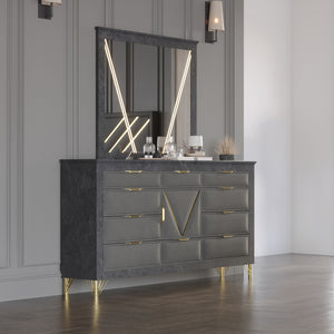  this set exudes timeless elegance. Gold metal and mylar accents add a glamorous touch