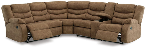 Partymate - Brindle - 2-Piece Reclining Sectional With Console