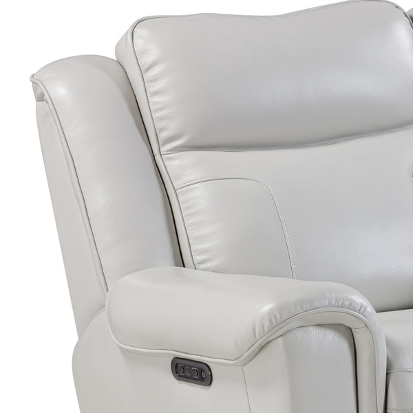  the Atlantis Power Zero Gravity Sofa Group offers a host of user-friendly features that will make anyone feel right at home. Each of the three pieces is covered in supple Whisper Ivory colored leathe