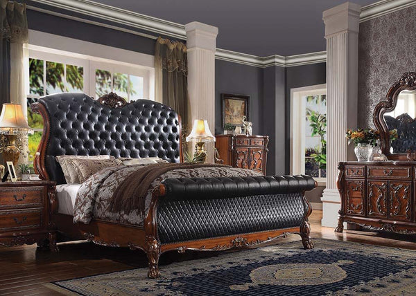Dresden - California King Bed - PU & Cherry Oak - 75"