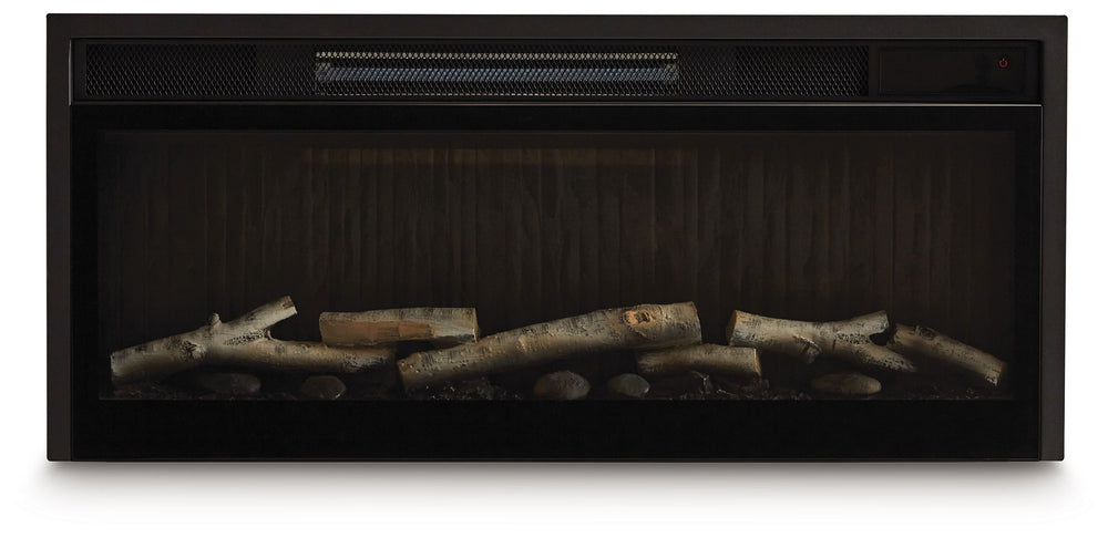 Enjoy the cozy feel of a cracklinâ€™ fireplace without the hassle, maintenance or cleanup. Available as an addition on select TV stands and entertainment centers, this fireplace insert with faux birch logs operates with or without infrared heat. It includ
