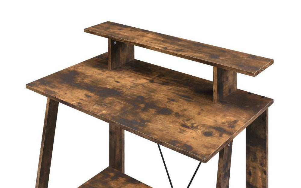 Expore your inspiration and creativity in a warm, soothing vibe that the Nypho Desk brings to your office. Filled with cozy tone and natural textures. the desktop is all crafted from wood in a homey and rustic finish. Designed with a stylish -"V-" shape, 