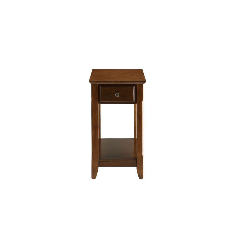 With transitional styling and skinny footprint, this Bertie side table collection does not take away from living space while still offering open storage as well as a drawer. Offered in four colors white, light green, walnut, and gray. One of them is sure 