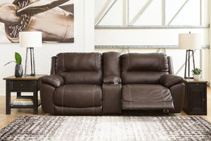 Dunleith - Chocolate - 3-Piece Power Reclining Loveseat With Console