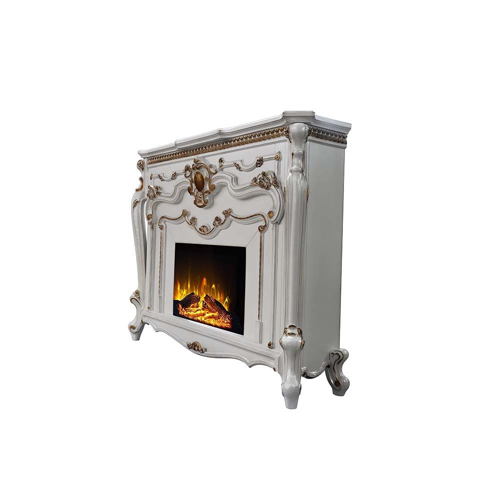 Add a focal piece into any room with the ornate Picardy fireplace in antique pearl finish. The elaborate details of the mantel include winding carvings, medallion, and carved trim on top. The overall look is impressively beautiful and creates a timeless c