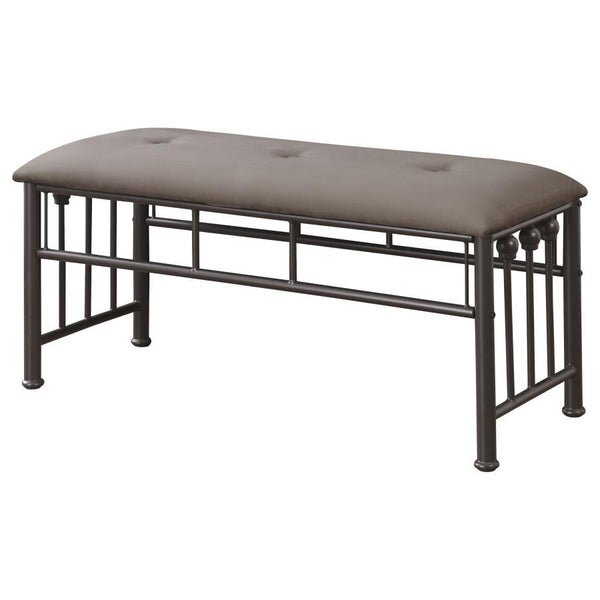 Livingston - Microfiber Upholstered Bench - Brown And Bronze