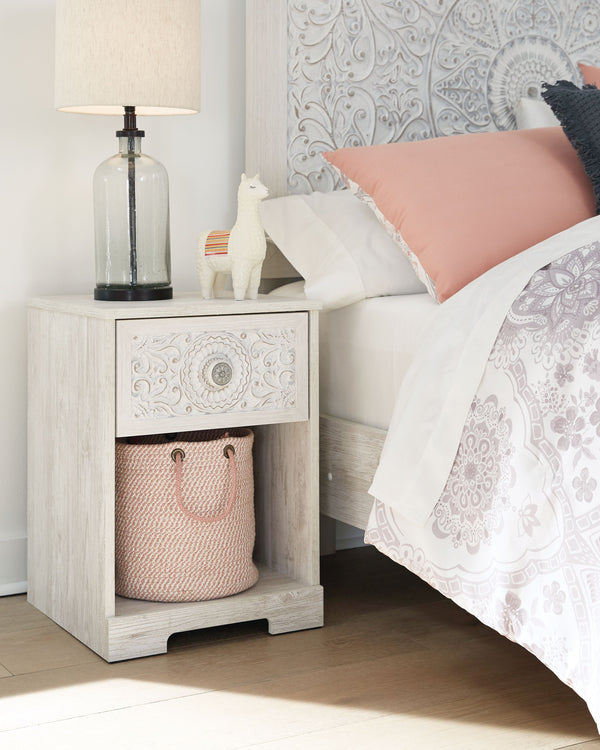  this whitewashed nightstand invites you to go to town. Its distinctive weatherworn finish conveys an easy-breezy sensibility