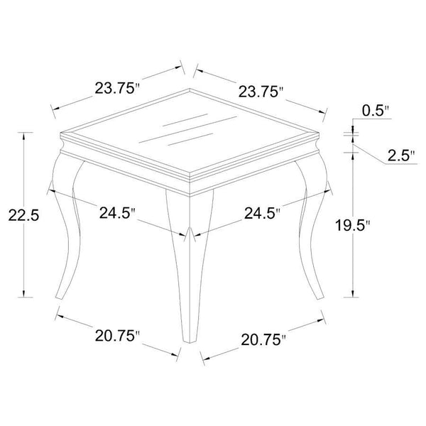 Carone - Square End Table - Chrome And Black