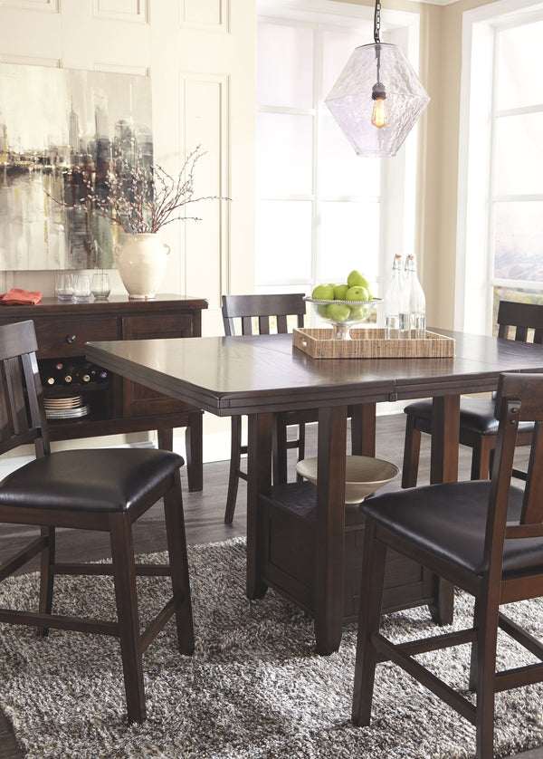 Haddigan - Dark Brown - 6 Pc. - Extension Table