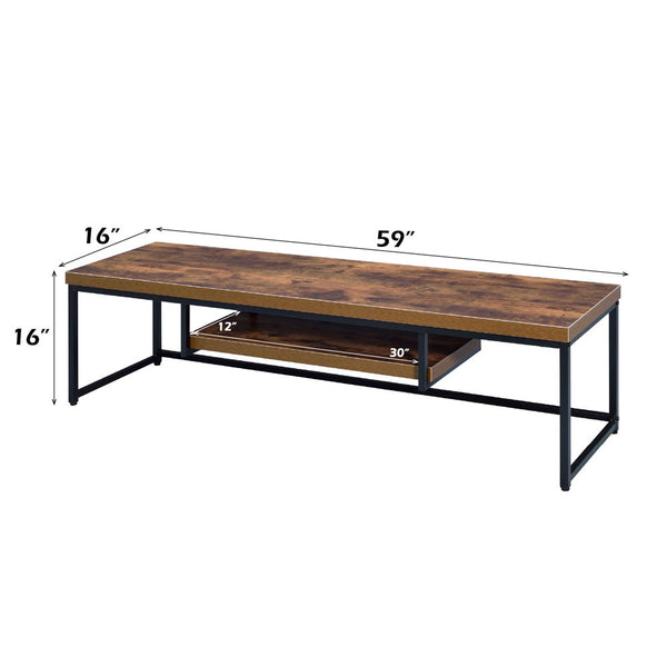 Bob - TV Stand - Weathered Oak & Black - 16"