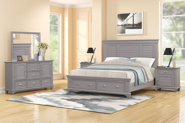  offering both sophistication and functionality for your bedroom. This set includes a Panel Bed with a storage footboard