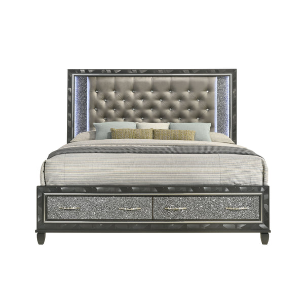 Radiance - 6/0 California King Bed With Storage Only - Black Pearl