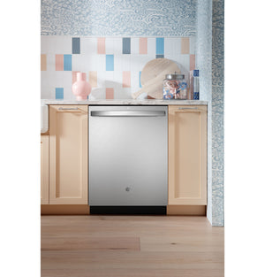 GE® ENERGY STAR® Fingerprint Resistant Top Control with Stainless Steel Interior Dishwasher with Sanitize Cycle