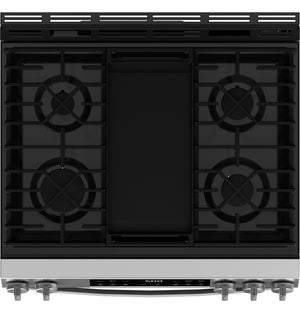GE® 30" Slide-In Front Control Gas Range with Crisp Mode