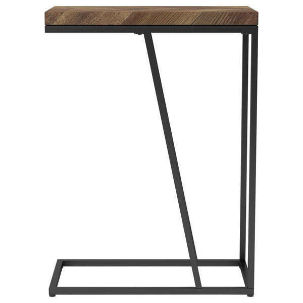 Sergio - Engineered Wood C-Shaped Side Table - Rustic Tobacco