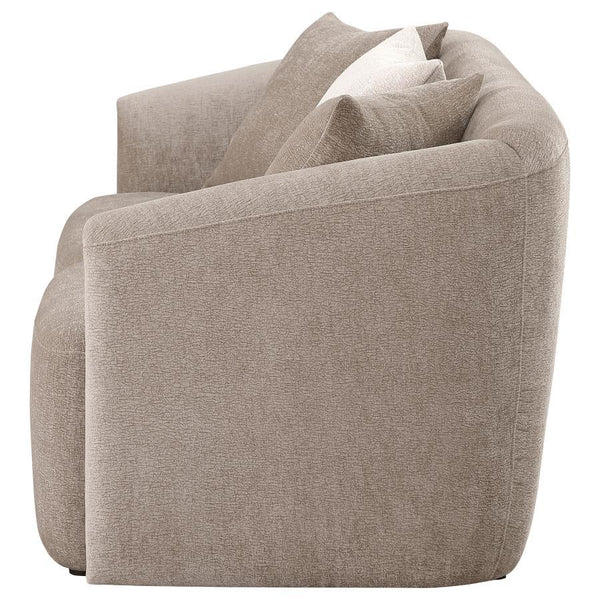 Townsend - Chenille Upholstered Rolled Arm Loveseat - Latte