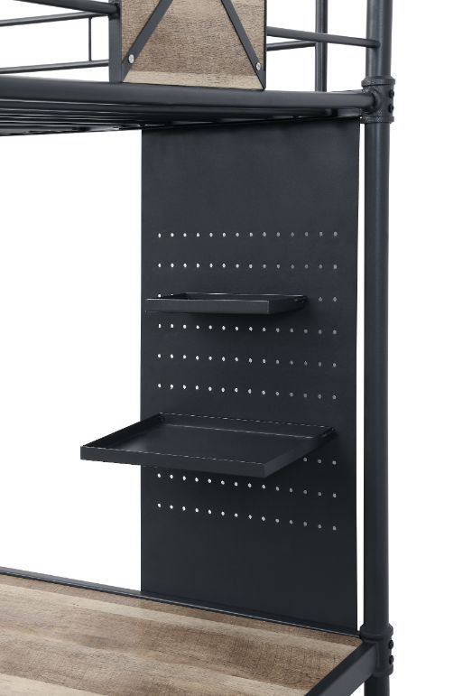  there is a long multi-use desk for homework