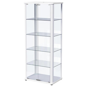 Aero - 5-Shelf Display Curio Cabinet With LED Lighting - White