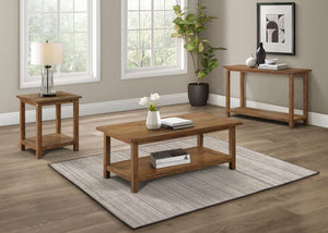 Payne - Wood End Table With Shelf - Distressed Brown