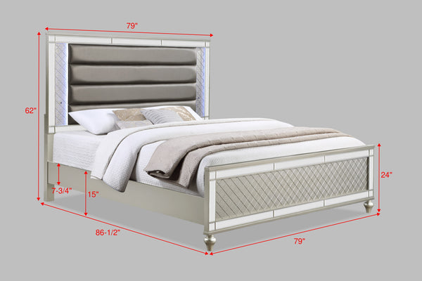 Cristian - King Upholstered Bed - Champagne