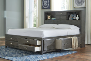 Caitbrook - Gray - Queen Storage Bed with 8 Drawers