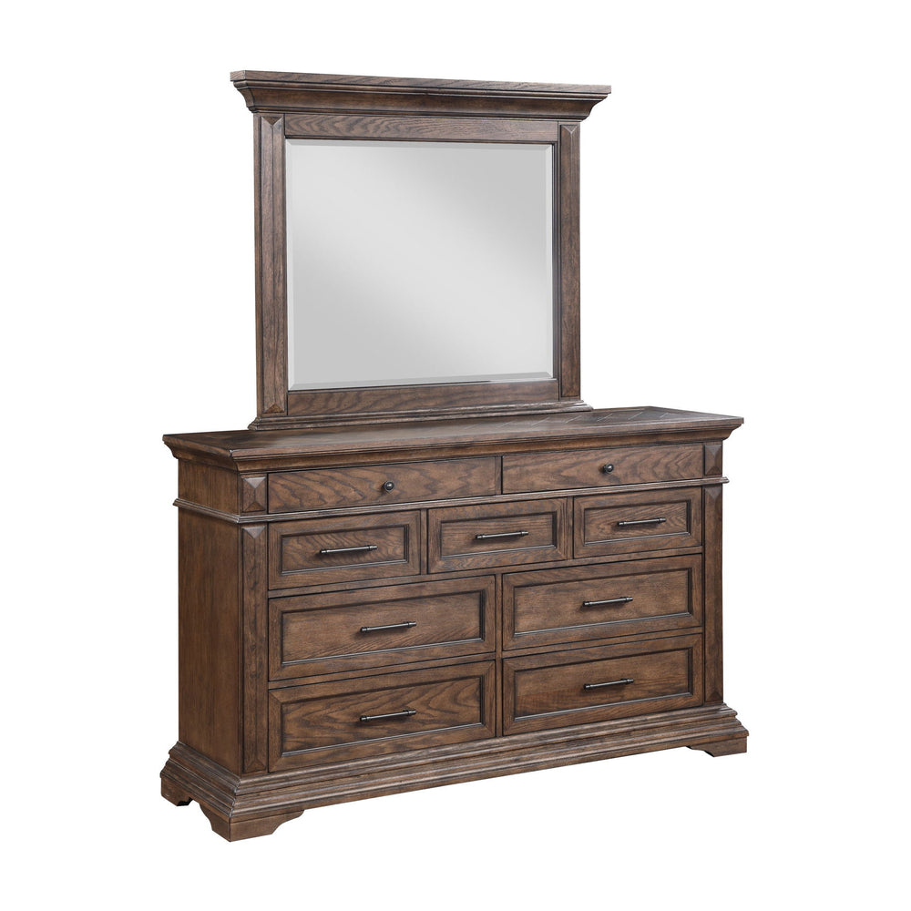 Discover the Mar Vista Mirror, a testament to enduring craftsmanship and timeless design. Constructed from solid Rubberwood and Oak veneers, this mirror promises strength and durability. Its rich walnut finish, achieved through a meticulous multi-step pro