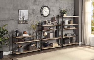 Brantley - Bookshelf - Oak & Sandy Black Finish - 65"