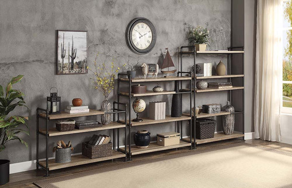 Brantley - Bookshelf - Oak & Sandy Black Finish - 65"