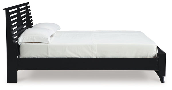 Danziar - Black - Full Slat Panel Bed