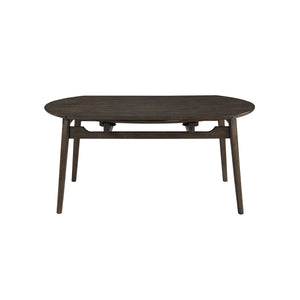 Rex - 65## Round Dining Table With Leaves & 6 Chairs - Dark Brown