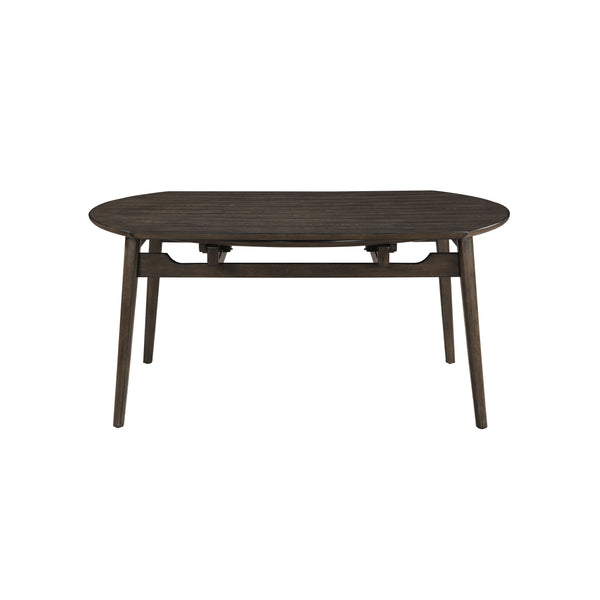 Rex - 65## Round Dining Table With Leaves & 6 Chairs - Dark Brown
