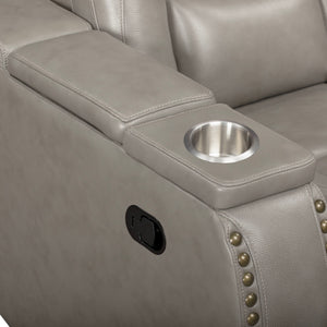 Breckenridge II - Sofa With Dual Recliner - Light Gray