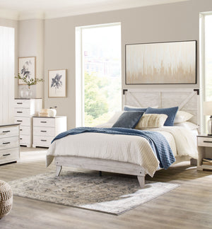 Shawburn - Whitewash - Full Panel Platform Bed