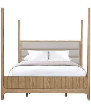 Escape - Bedroom King Poster Bed With 2 Nightstands - Glazed Natural Oak