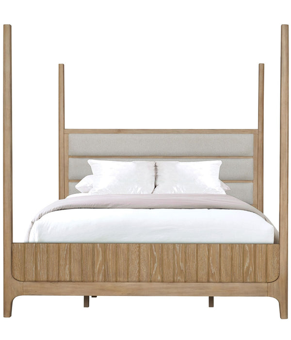 Escape - Bedroom King Poster Bed With 2 Nightstands - Glazed Natural Oak