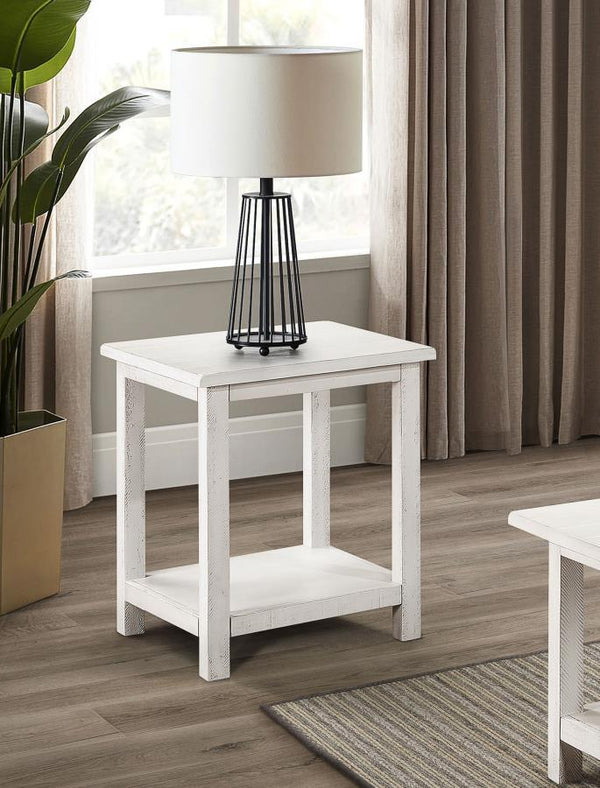 this end table enhances your living room with cozy style. Built from pine wood and reinforced with engineered wood