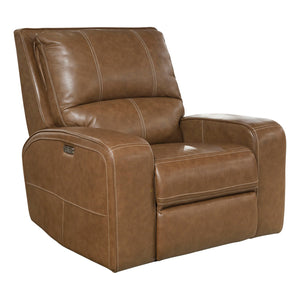  pebble-grain leather cover accentuating a picture-frame seat back. A rounded track arm adds and element of fas
