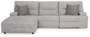 Acklen Place - Pewter - 3-Piece Power Reclining Sectional With LAF Power Reclining Back Chaise