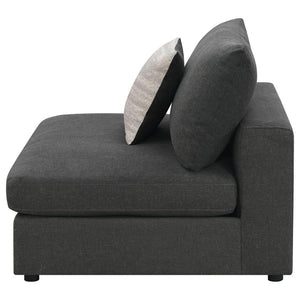 Serene - Upholstered Armless Chair - Charcoal