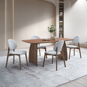 Hadasa - Side Chair (Set of 2) - Light Gray & Walnut Finish