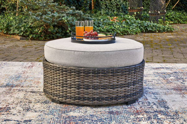  casual outdoor ottoman will raise the comfort level and visual appeal of your outdoor living space. Made of handwoven wicker in neutral tones of light and dark gray