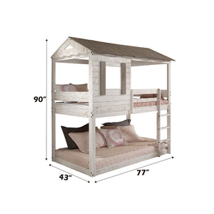 Darlene - Twin Over Twin Bunk Bed - Rustic White