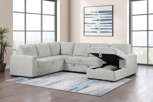 Devonshire - Sleeper Sectional Sofa Storage Chaise - Gray