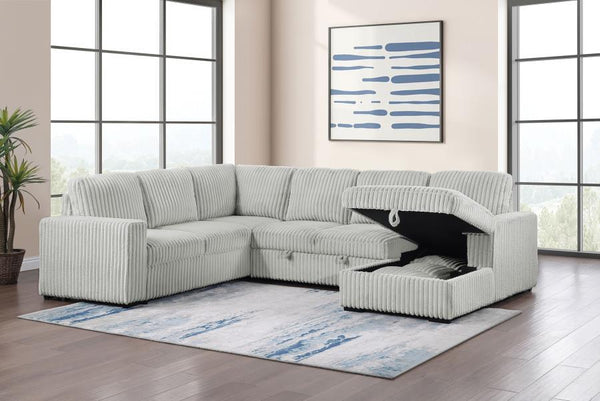 Devonshire - Sleeper Sectional Sofa Storage Chaise - Gray