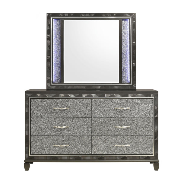  meticulously designed to complement the Radiance 6 Drawer Dresser. Crafted from a blend of Solid Rubberwood and engineered woods