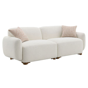  beautifully upholstered in luxurious Boucle fabric. This exquisite set