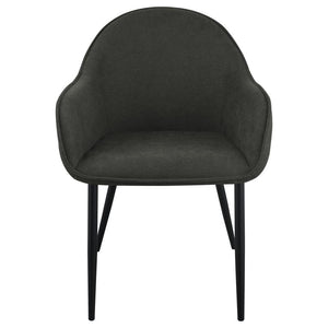 Emma - Fabric Upholstered Dining Arm Chair (Set of 2) - Charcoal